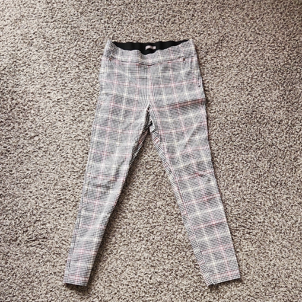 Plaid Skinny Dress Pants
